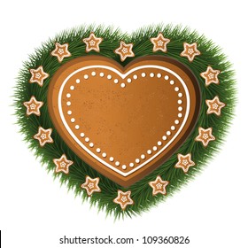 vector heart gingerbread star tree love