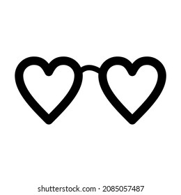 Vector heart glasses isolated on white. vector illustration icon
