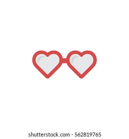 Vector heart glasses isolated on white. vector illustration.