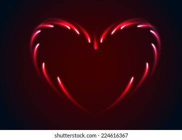 Vector heart with glow effect