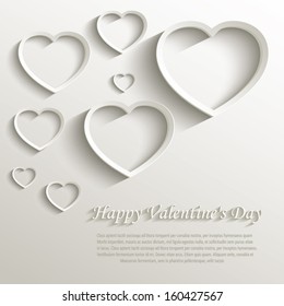 Vector Heart Happy Valentine Day Love Paper 3D Natural