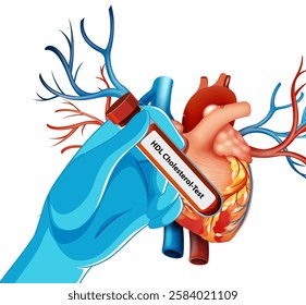 Vector of heart and HDL cholesterol test