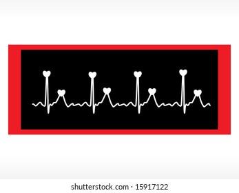 vector heart and heartbeat symbol