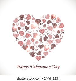 Vector heart of hearts on a white background. Vector illustration for your design