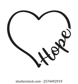 Vector heart with hope word, Christian clipart, Religious vector sign