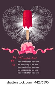 Vector heart and icecream