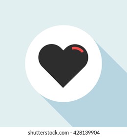 Vector heart icon. Heart icon art. Heart icon flat. 
