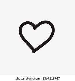 Vector heart icon black for love Eps