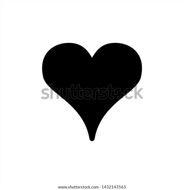 Vector Heart Icon Black Love Symbol Stock Vector (Royalty Free ...