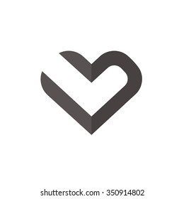 Vector of heart icon. Business icon for the company. Abstract symbol. Logo for charity, health, voluntary, non profit organization, isolated on white background, vector illustration.