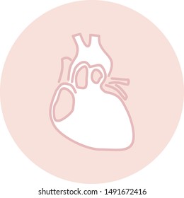 Vector heart icon in circle