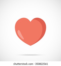 Vector heart icon. Flat heart shape icon. Flat design vector illustration for web banner, web and mobile application, infographics. Heart icon graphic. Vector icon isolated on gradient background