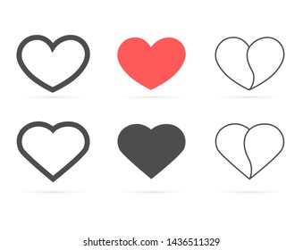 "Vector heart icon with heart frame on white background.Love emblem on holidays occasions.Graphic design in the concept of love.Vector love symbol for Valentine's Day.vector illustration."