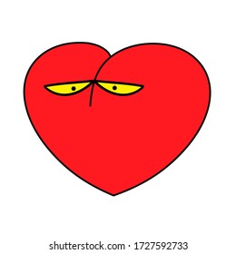 Vector Heart Icon, funny cartoon character .