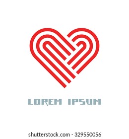 Vector heart icon. Logo design template. Simple original sign. Modern element. Illustration for print, web