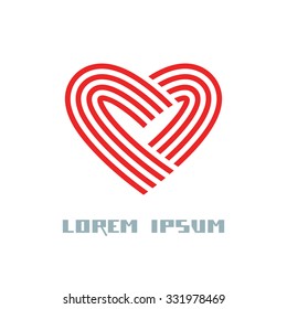 Vector heart icon. Logo design template. Simple original sign. Modern element. Illustration for print, web