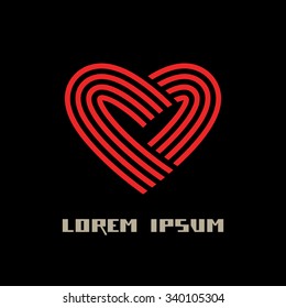 Vector heart icon. Logo design template. Simple original sign. Modern element. Illustration for print, web