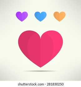 Vector heart icon in modern geometrical design. Social network like symbol.