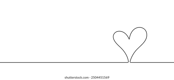 Vector Heart Icon One Line Art