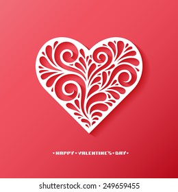Vector heart icon. Original modern design element. Valentine's day and wedding red card. Illustration for print, web