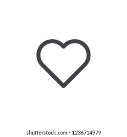 Vector heart icon. Outline heart icon. Heart shape. Love symbol Valentine's Day. Element for design logo mobile app interface or website