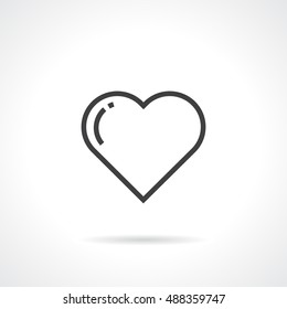 Vector Heart Icon in Outline Style