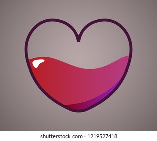A vector heart icon with red color tones 