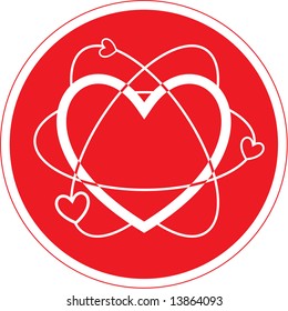 Icono del corazón del vector. Rojo y blanco. Simplemente cambia.
