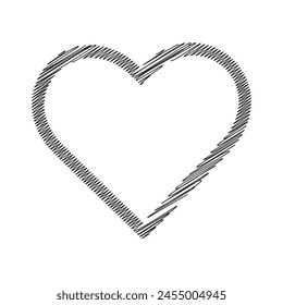 Vector Heart Icon With Scribble Style