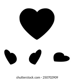 Vector heart icon set. Isometric effect