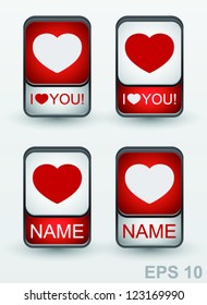 Vector Heart Icon. Set of love signs