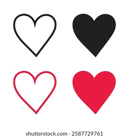 Vector Heart Icon Set. Heart Symbols