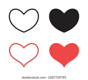 Vector Heart Icon Set. Heart Symbols