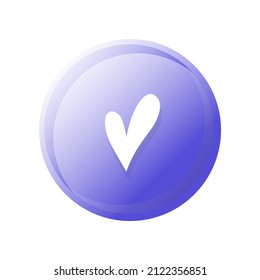 Vector heart icon. Heart shape. Love symbol. Heart button. Element for design logo mobile app interface card or website. Trendy cute decorative circles with hearts set for kids.