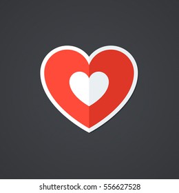 Vector Heart Icon. Single Object. Health Monoicon. Symbol for Interface. Ornamental Holiday Card.