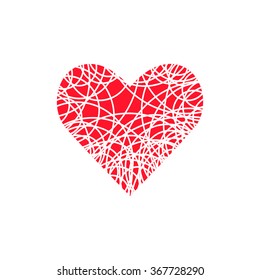 Vector heart icon. Valentine simple original sign. Logo design template. Modern linear element. Red Illustration for print, web