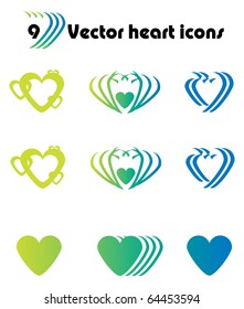 Vector heart icons. Simply change