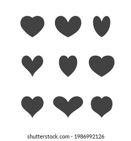 Vektorsymbol. Kollektion von Herzensymbolen. Einfache Herd-Illustration.