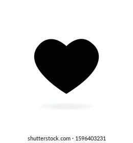 
Vector heart icons. Symbol of perfect love. Valentine's day badge, emblem isolated on white background with shadow, flat style for graphic and web design, logo. Black pictogram EPS10.