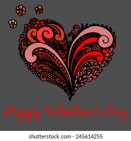 Vector heart.  Vector illustration. Drawing vector Greeting card of heart