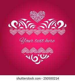 Vector Heart  - Illustration. Made of abstract ornament. Elements for cards, gifts, crafts, invitation.