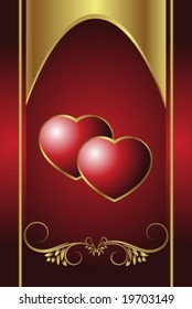 Vector heart illustration with royal colors