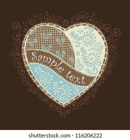 Vector heart illustration for Valentine's Day design. The glazed Gingerbread Heart