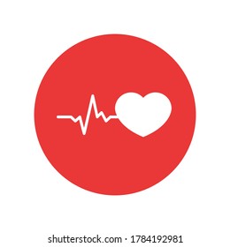 Vector heart infographic with concepts heart beat, heart rate and red heart with can be used for healthy.