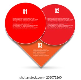 Vector Heart Infographic .  Web Design. 