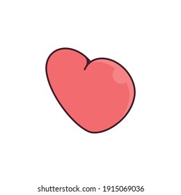 Corazón vectorial aislado en un fondo transparente. Clíparte del día de San Valentín de amor. 3.ª ilustración vectorial isométrica