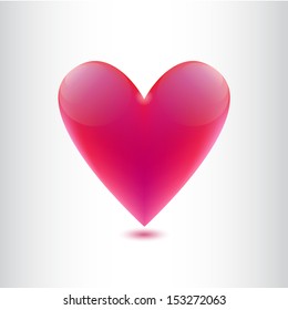 vector heart isolated. Realistic 3d romantic, love illustration, valentines day heart