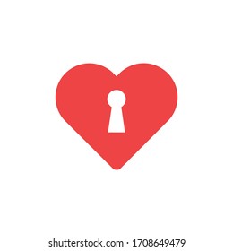 Vector heart with keyhole icon. Stock Vector illustration isolated