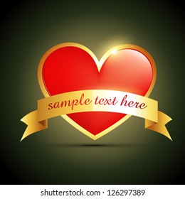 diseño de etiqueta de corazón vectorial con espacio para el texto