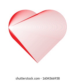 Vector heart Linear. love shape for your design . Valentines day sign with lines .